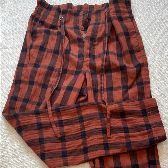 Free People high waisted paper bag Plaid Pants - Picture 2 of 5